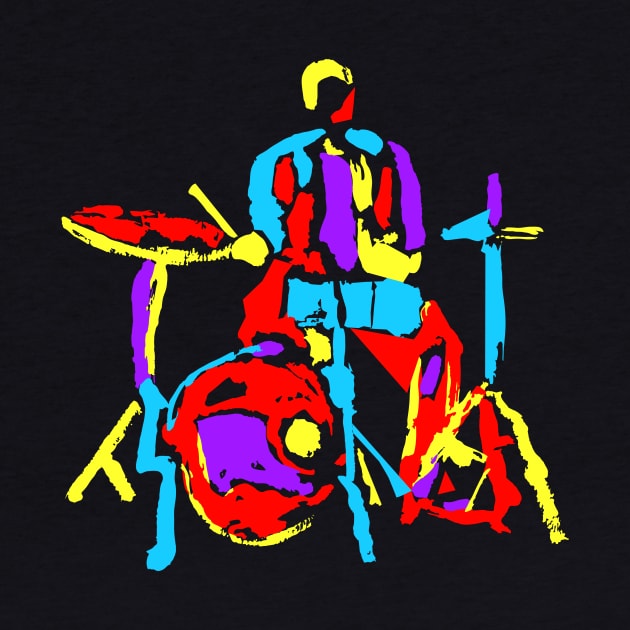 Abstract Colorful Drummer by jazzworldquest